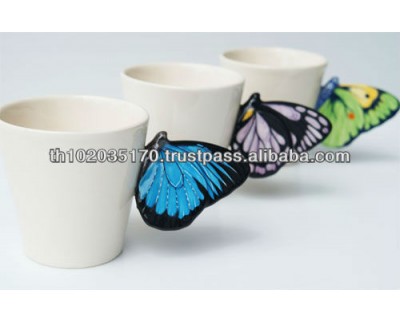 Coffee Set with Hand-painted Butterfly